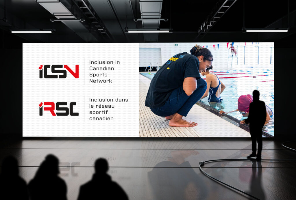 Logo design projected on presentation screen – service showcase mockup – Griphos